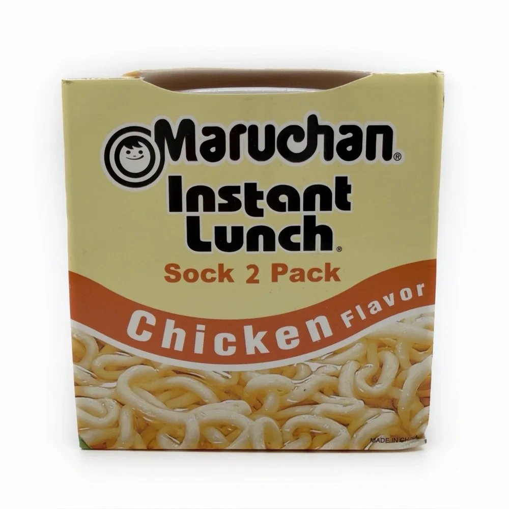 Maruchan Instant Noodles Ramen Crew Socks Mens Womens Fun Gift Set 2 Pairs